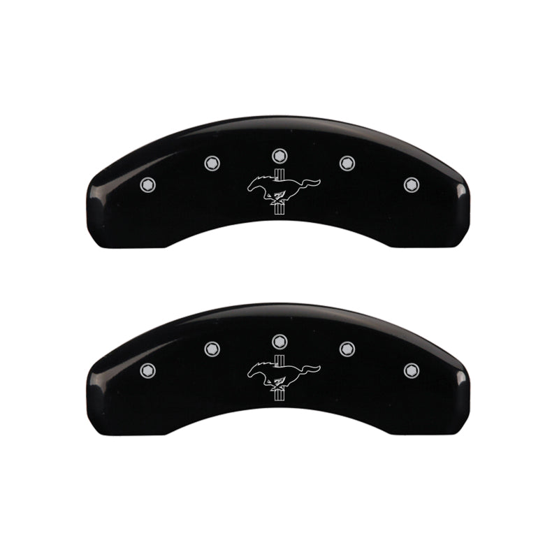MGP 4 Caliper Covers Engraved Front 2015/Mustang Engraved Rear 2015/Bar & Pony Black finish slvr-SR1 Performance
