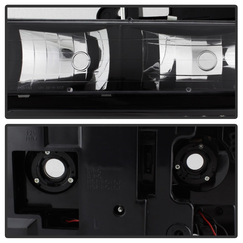 Xtune Chevy Suburban 94-98 Headlights w/ Corner & Parking Lights 8pcs Black HD-JH-CCK88-AM-BK-SET-SR1 Performance