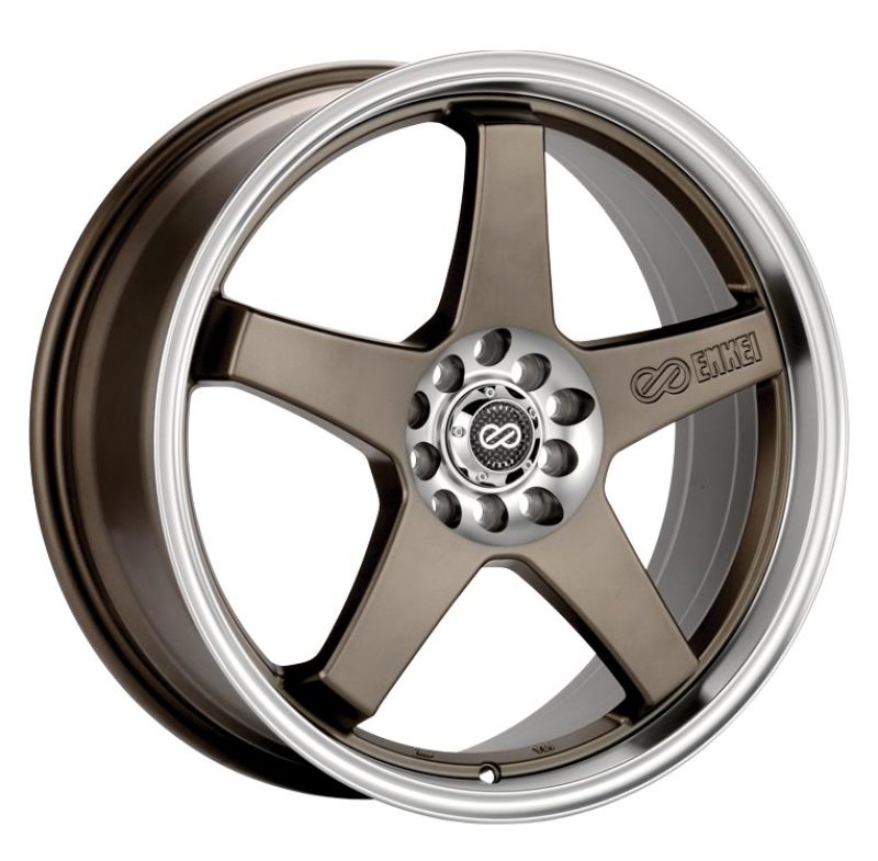 Enkei EV5 17x7 5x100/114.3 38mm Offset 72.6 Bolt DiameterMatte Bronze w/ Machined Lip Wheel-SR1 Performance