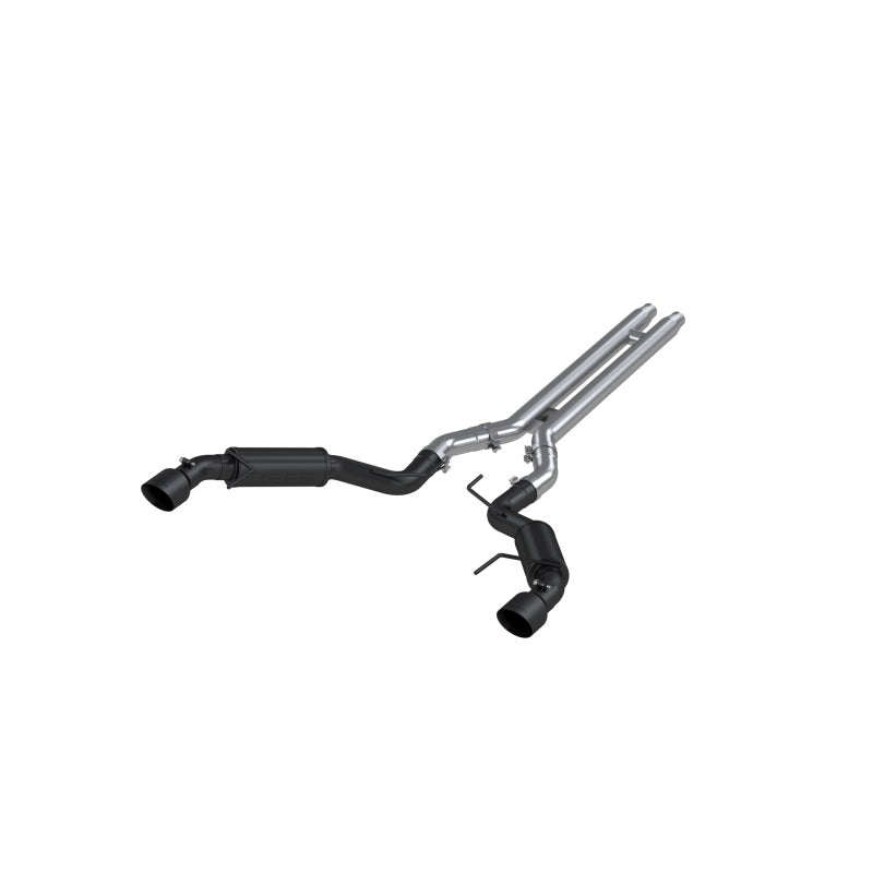MBRP 15-17 Ford Mustang GT 5.0 3in Cat Back Dual Split Rear Race Version 4.5in Tips - Black Coated-SR1 Performance