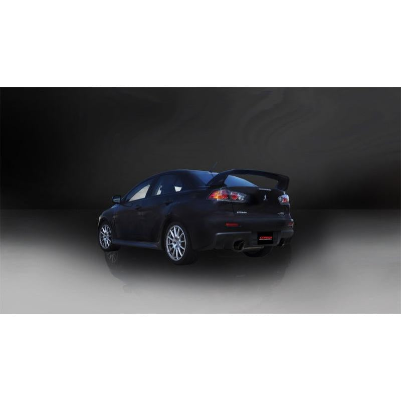 Corsa 2008-2015 Mitsubishi Lancer Evolution X Sedan 2.0L Black Sport Dual Rear Cat-Back Exhaust-SR1 Performance