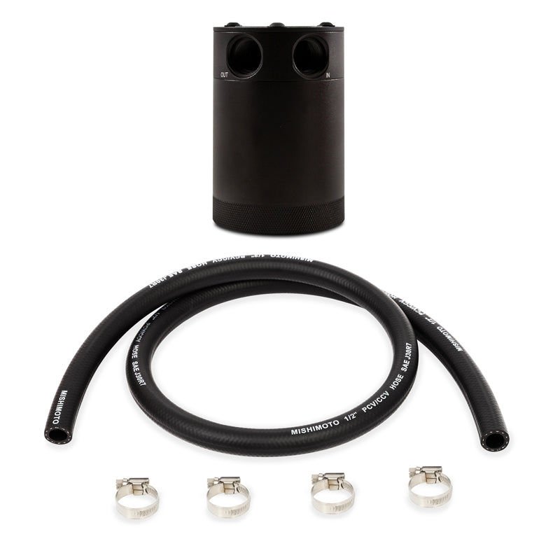 Mishimoto Assembled Universal 2-Port Catch Can Black w/ Hose-SR1 Performance