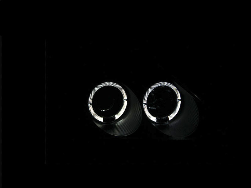 ANZO 2002-2004 Honda Civic Projector Headlights w/ Halo Black-SR1 Performance