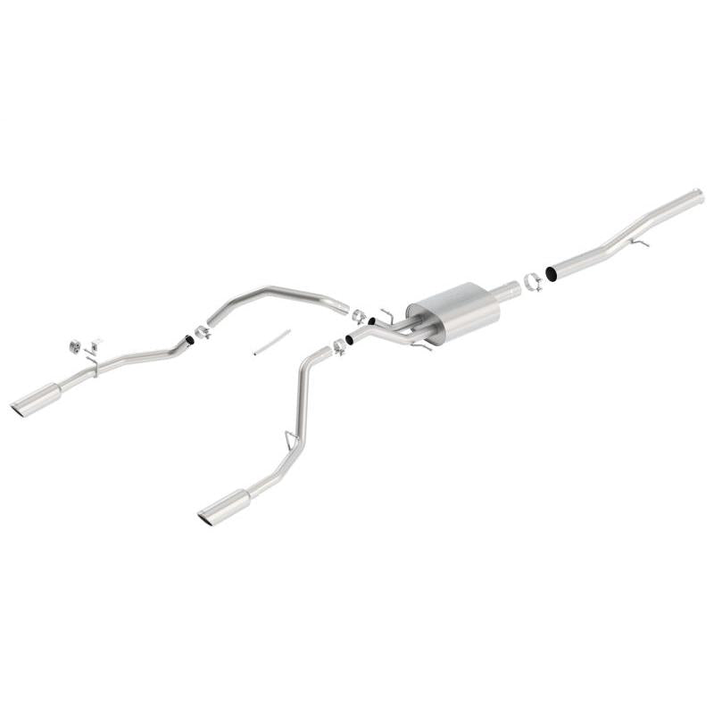 Borla 14 Silv/Sierra 1500 EC Std/CC Short 143.5in WB Touring Single Split Rear Exit Cat-Back Exhaust-SR1 Performance