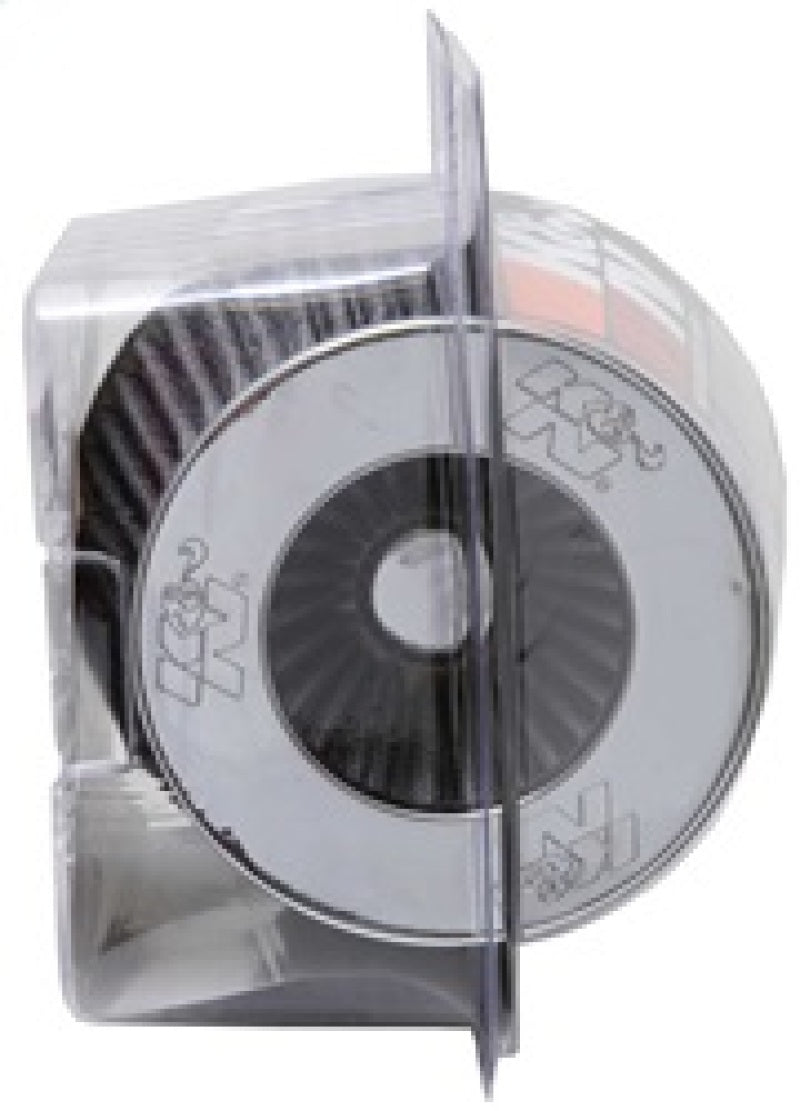 K&N Universal Filter Chrome Round Tapered White - 4in Flange ID x 1.125in Flange Length x 5.5in H-SR1 Performance