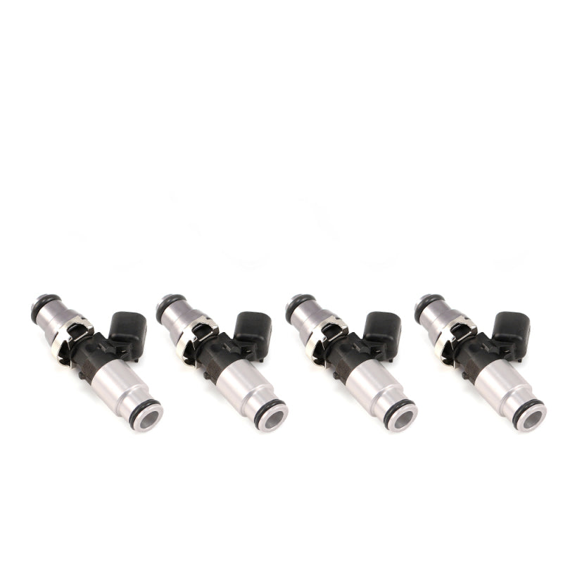 Injector Dynamics 1050X Injectors 14mm (Grey) Adaptor Top - (Silver) Bottom Adapter (Set of 4)-SR1 Performance