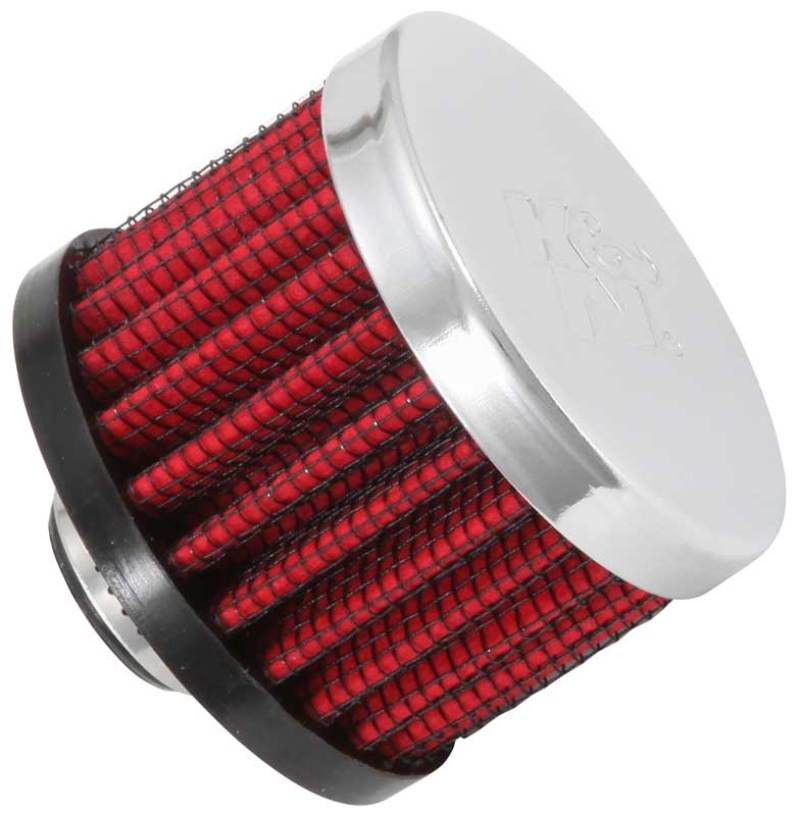 K&N Clamp On Rubber Base Crankcase Vent Filter 0.375in Flange ID x 2in OD x 1.5in Height-SR1 Performance
