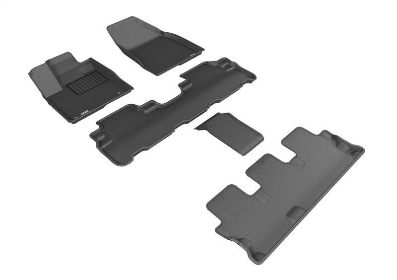 3D MAXpider 14-19 Toyota Highlander w/ Bucket 2nd Row Kagu Floormat Set (R1, R2, R3) - Black-SR1 Performance