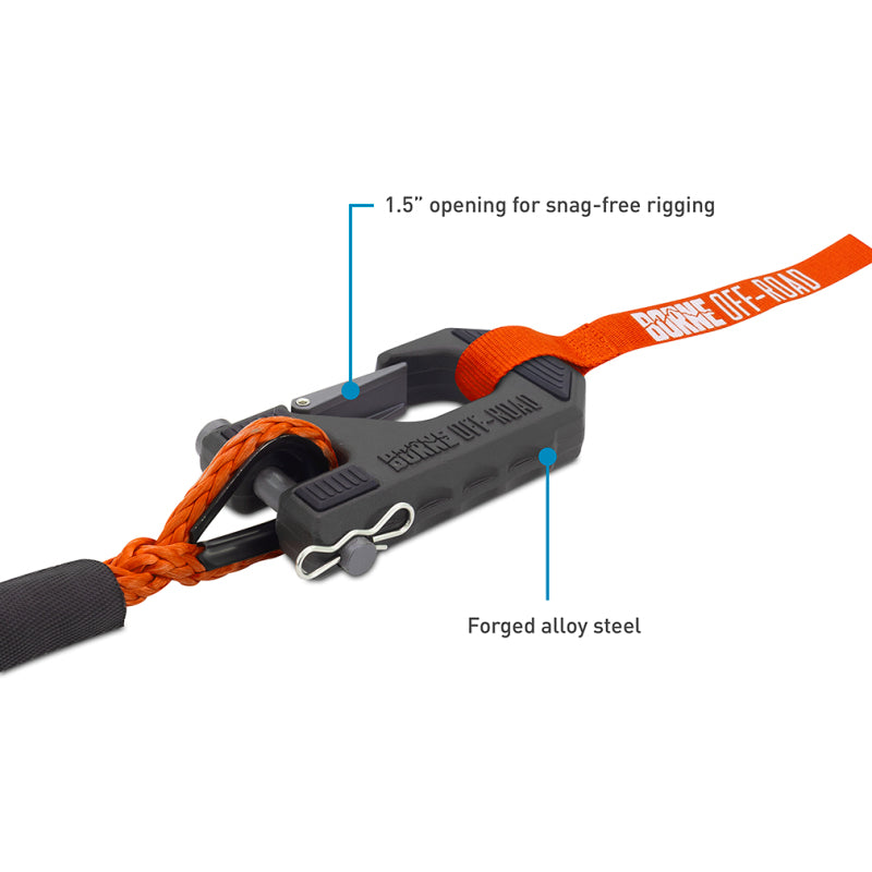 Borne Off-Road 10K Winch with Orange Synthetic Rope - Heavy-Duty Automotive Winch