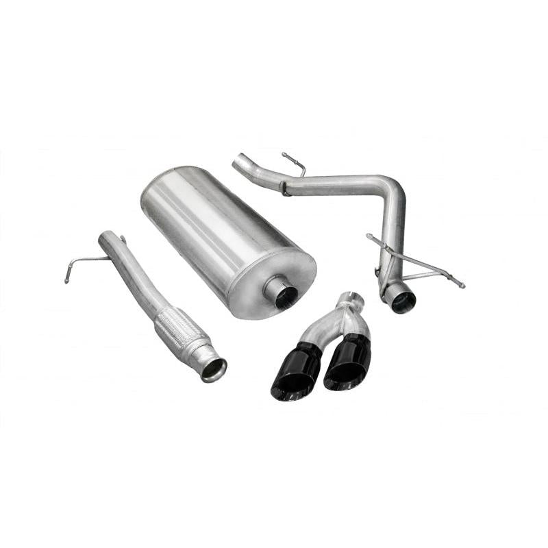 Corsa 2009-2013 GMC Sierra 4.8L V8 3in Cat-Back Single Side w Twin 4in Black Pro-Series Tips-SR1 Performance
