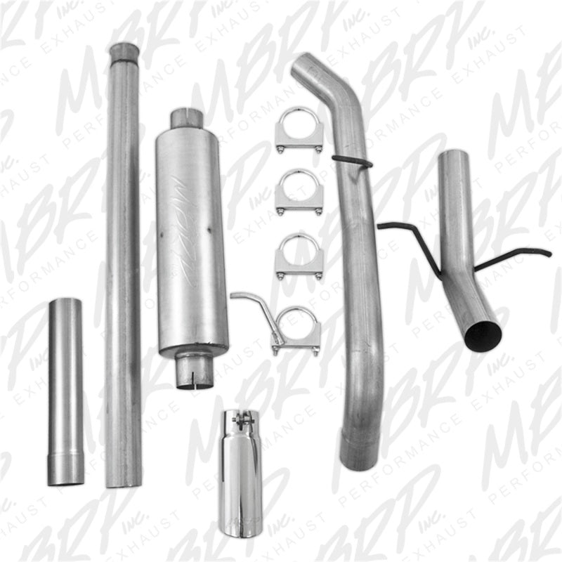 MBRP 14 Chevy/GMC 1500 Silverado/Sierra 4.3L V6/5.3L V8 Single Side Exit AL 3in Cat Back Exhaust-SR1 Performance