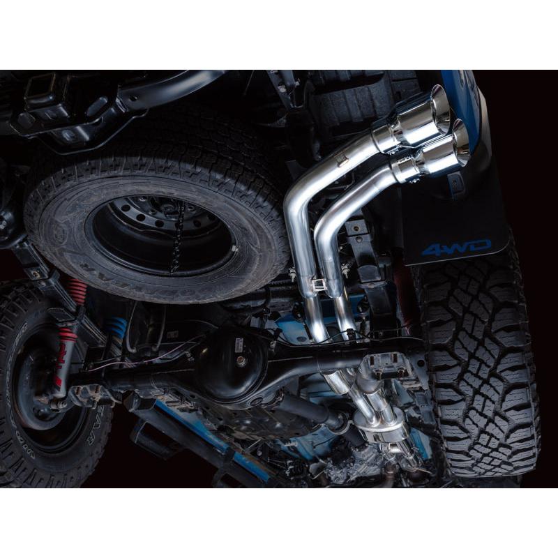 AWE 16-22 Toyota Tacoma 0FG Catback Exhaust w/ BashGuard - Dual Chrome Silver Tips-SR1 Performance