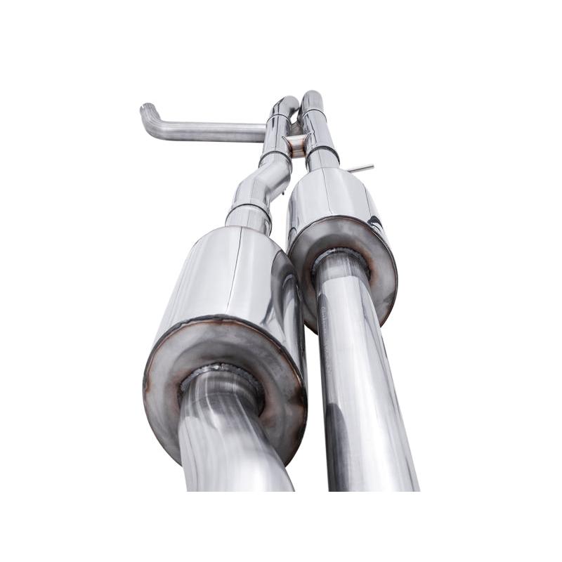 AWE Tuning 4th Gen GM 1500 6.2L 0FG Catback Split Rear Exit (w/ Bumper Cutouts) - Quad Chrome Tips-SR1 Performance