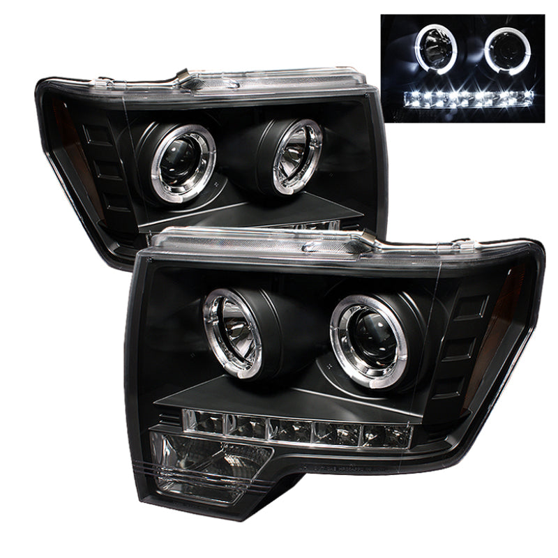 Spyder Ford F150 09-14 Projector Headlights Halogen Model- LED Halo LED Blk PRO-YD-FF15009-HL-BK-SR1 Performance
