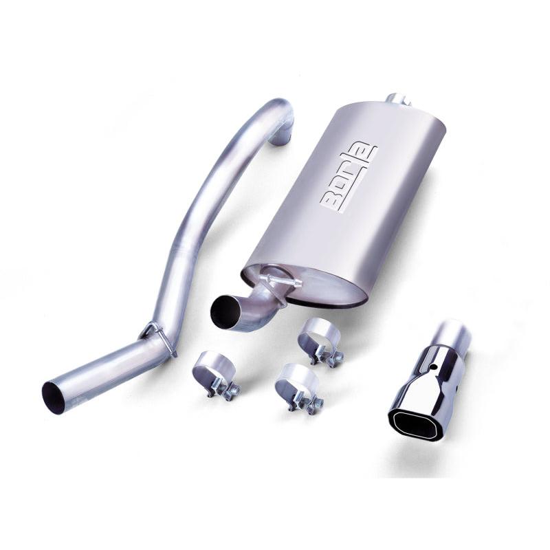 Borla 97-99 Jeep Wrangler 2.5/4.0L w/o Hitch Cat-Back 2.25in Single Sqr Angle Cut Phntm Rear-SR1 Performance