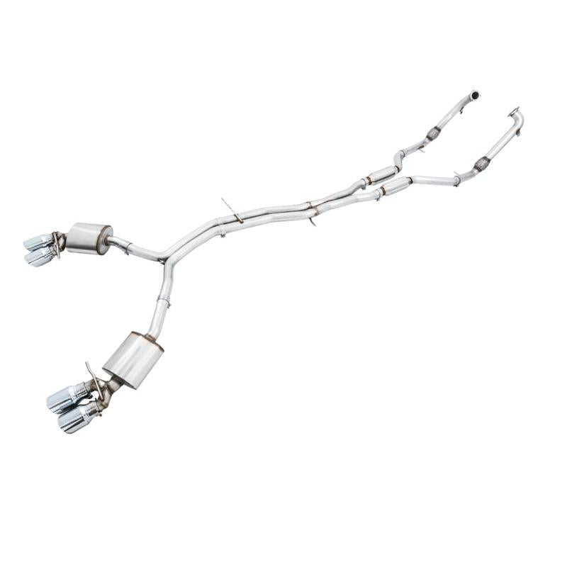 AWE Tuning Audi B9 S5 Sportback Touring Edition Exhaust - Non-Resonated (Silver 102mm Tips)-SR1 Performance