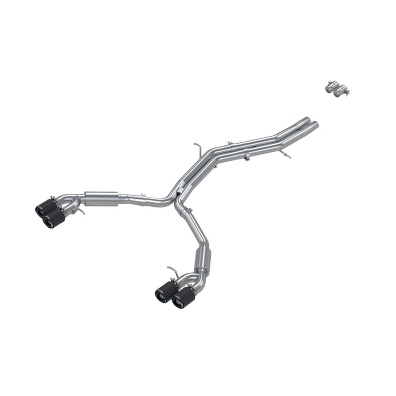 MBRP 18-21 Audi S5 Coupe/S4 Sedan T304 SS 2.5in Cat-Back Quad Rear Exit Exhaust - Carbon Fiber Tips-SR1 Performance