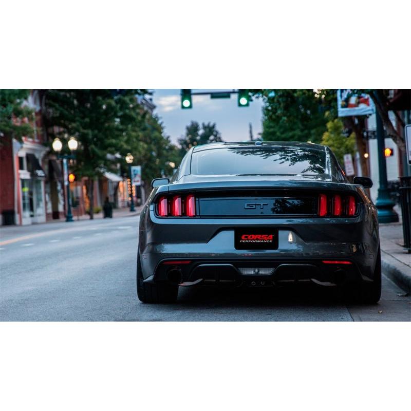 Corsa 2015-2017 Ford Mustang GT 5.0 3in Cat Back Exhaust Black Dual Tips (Sport)-SR1 Performance