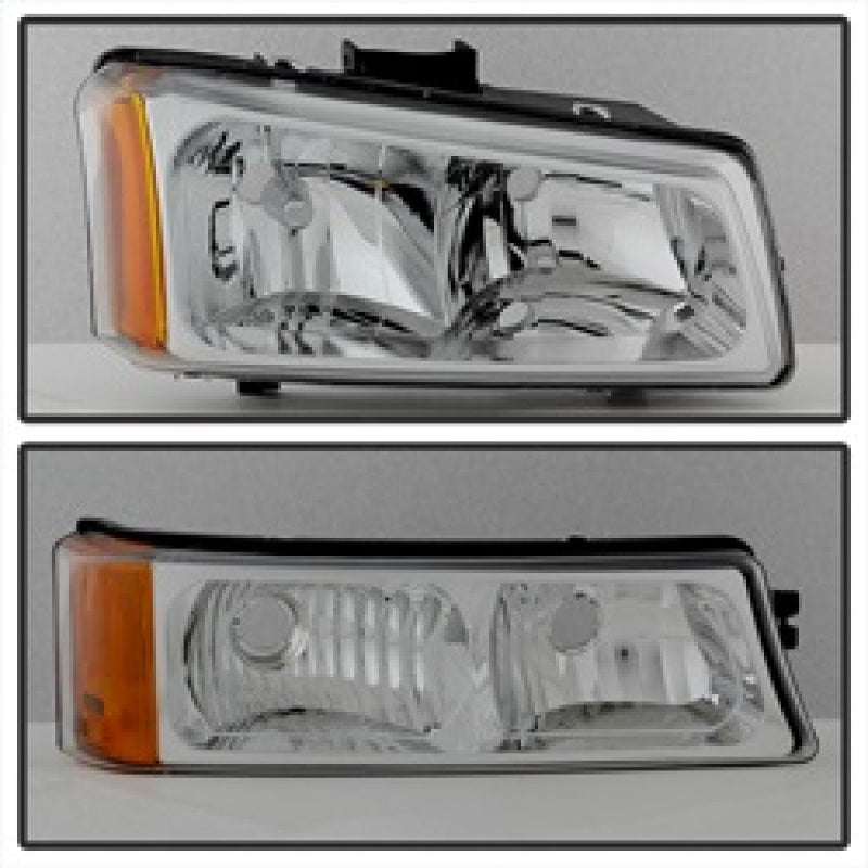 Xtune Chevy Silverado 2500HD 03-06 Crystal Headlights w/ Bumper Lights Chrome HD-JH-CSIL03-AM-C-SET-SR1 Performance