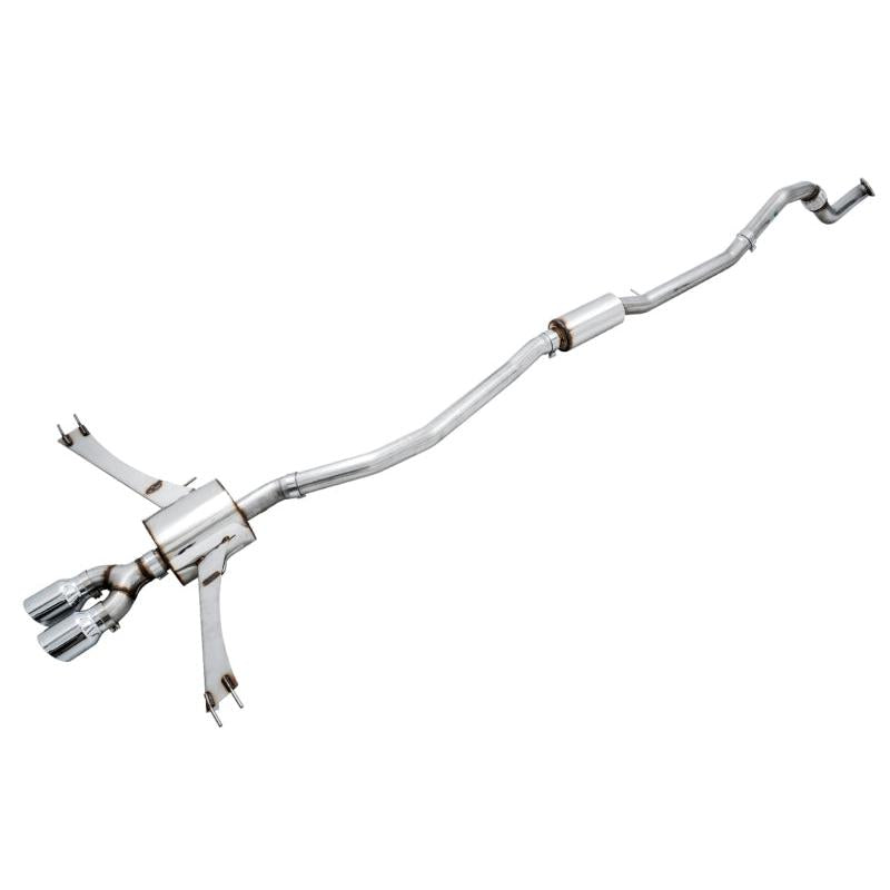 AWE Tuning 2016+ Honda Civic Si Touring Edition Exhaust w/Front Pipe & Dual Chrome Silver Tips-SR1 Performance