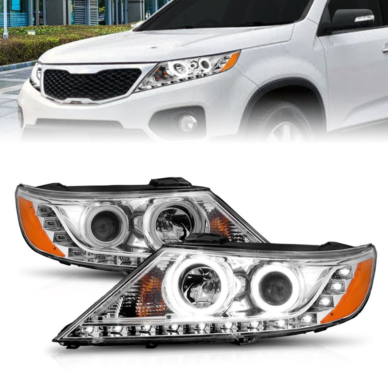 ANZO 2011-2013 Kia Sorento Projector Headlights w/ Halo Chrome (CCFL)-SR1 Performance