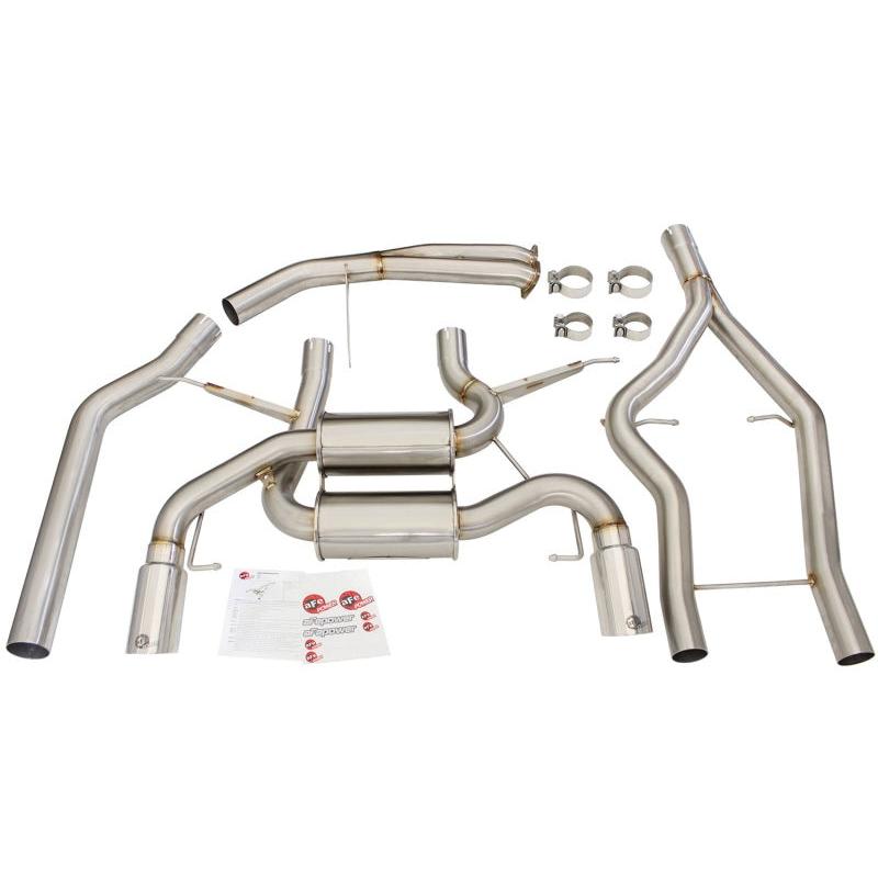 aFe MACHForce XP SS-304 Polish Tip 3.0in-2.5in Dia Cat Back Exhaust 11-13 BMW 335i (E90/E92) 3.0L-SR1 Performance