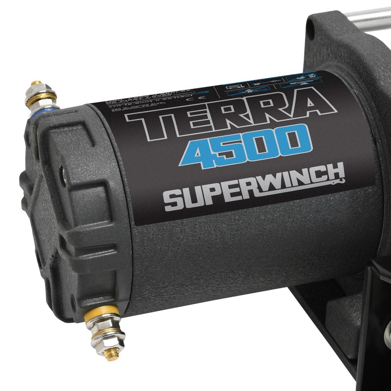Superwinch 4500 LBS 12V DC 15/64in x 50ft Steel Rope Terra 4500 Winch - Gray Wrinkle-SR1 Performance