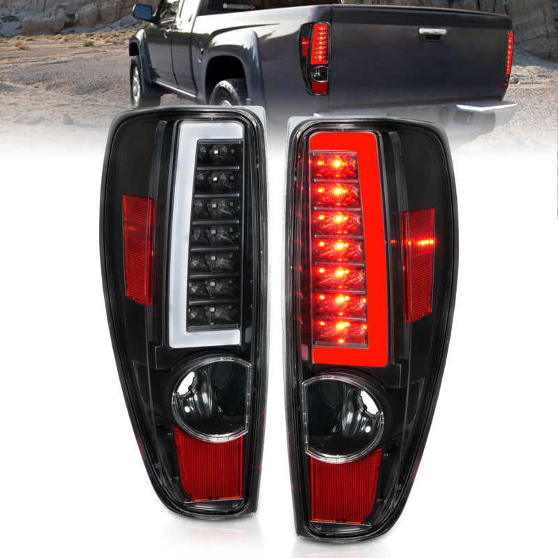 ANZO 2004-2012 Chevrolet Colorado/ GMC Canyon LED Tail Lights w/ Light Bar Black Housing-SR1 Performance