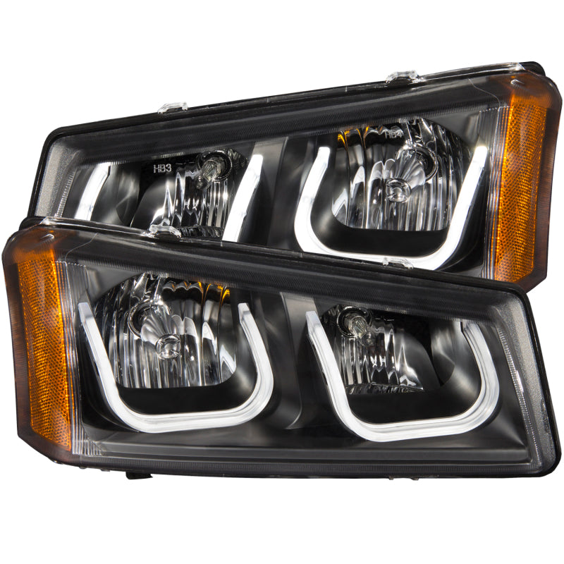 ANZO 2003-2006 Chevrolet Silverado 1500 Projector Headlights w/ U-Bar Black-SR1 Performance