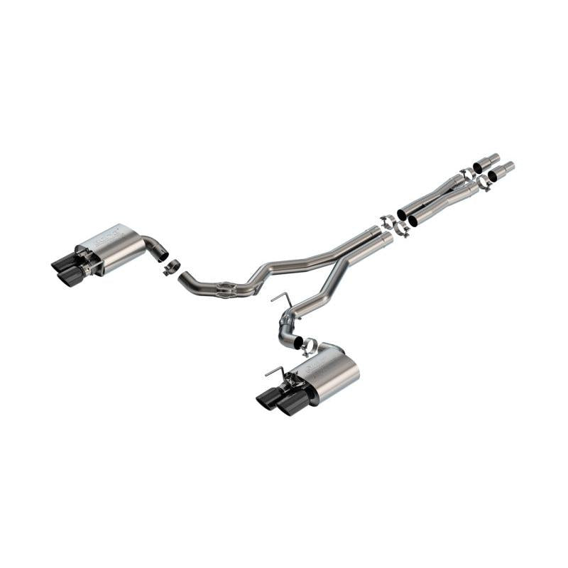 Borla 2024 Ford Mustang GT 5.0L V8 w/ Active Exhaust ATAK Cat-Back Exhaust System - Black Chrome-SR1 Performance