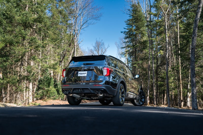 MBRP 20-21 Ford Explorer ST 3.0L Ecoboost SS 2.5in Dual Rear Exit w/ Carbon Fiber Quad Tips - T304-SR1 Performance