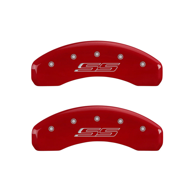 MGP 4 Caliper Covers Engraved Front & Rear Gen 5/SS Red finish silver-SR1 Performance