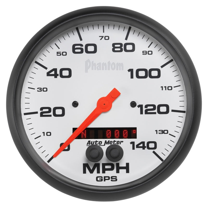 Autometer Phantom 5in 140 MPH In-Dash Full Sweep Speedometer w/ GPS Rally Nav Display-SR1 Performance