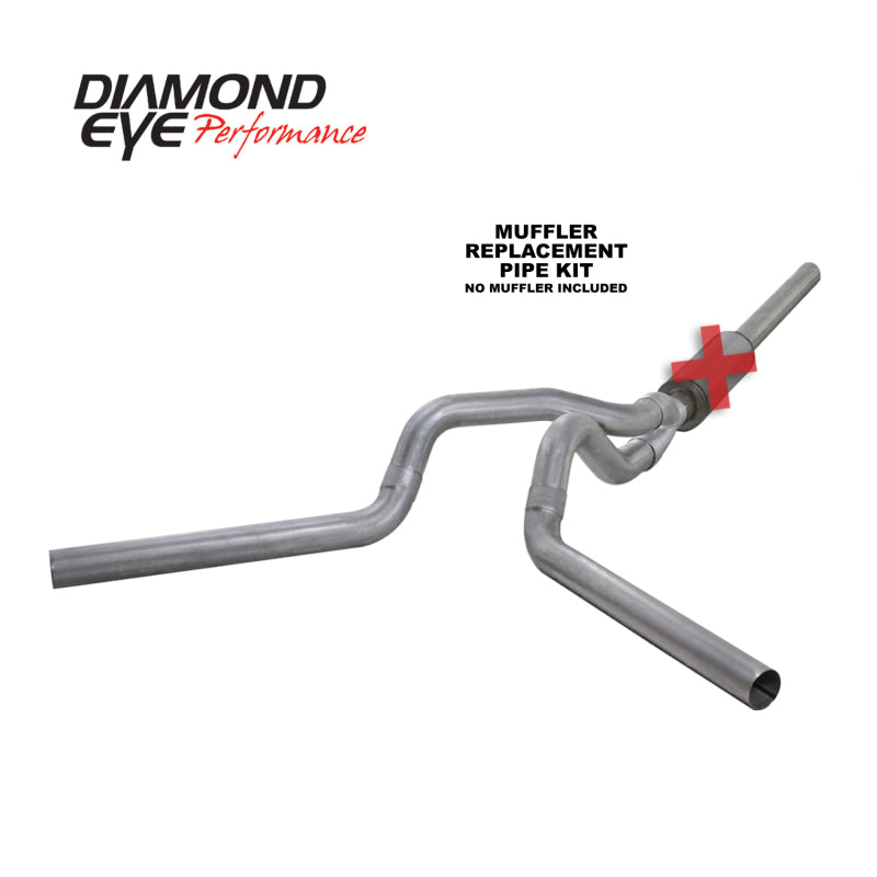 Diamond Eye KIT 4in CB MFLR RPLCMENT PIPE DUAL AL: 2004.5-2007.5 DODGE CUMMINS 600-SR1 Performance
