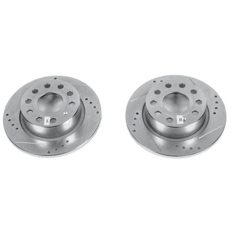 Power Stop 2016 Volkswagen Eos Front or Rear Evolution Drilled & Slotted Rotors - Pair-SR1 Performance
