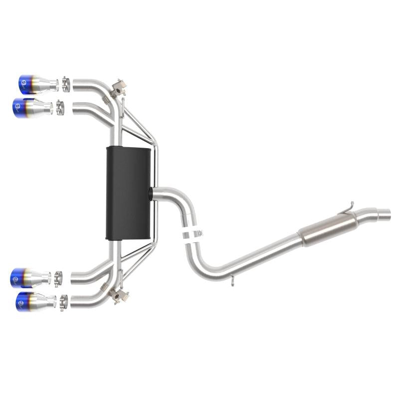afe POWER MACH Force-Xp 15-19 Volkswagen Golf R L4-2.0L(T) 304 SS Cat-Back Exhaust System Blue Tips-SR1 Performance