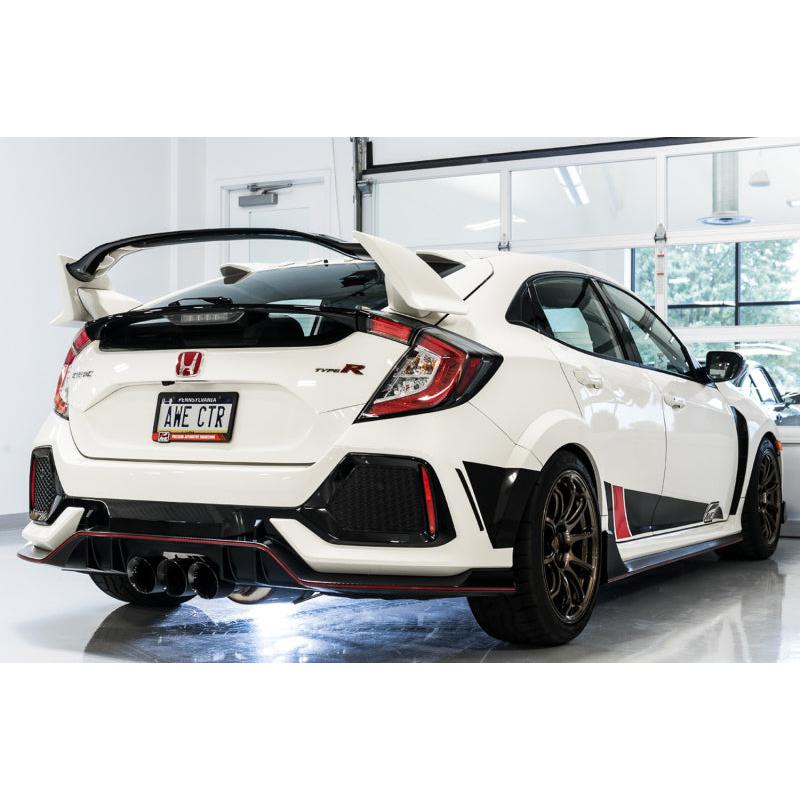 AWE Tuning 2017+ Honda Civic Type R Touring Edition Exhaust w/Front & Mid Pipe - Diamond Blk Tips-SR1 Performance