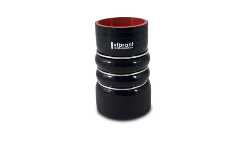 Vibrant 4 Ply Aramid Reinf Silicone Hump Hose conn 3.5in IDx6in long 3 reinforcement rin MATTE BLK