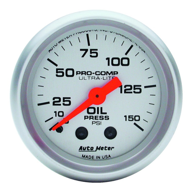 Autometer Ultra-Lite 52mm 0-150 PSI Mechanical Oil Pressure Gauge-SR1 Performance