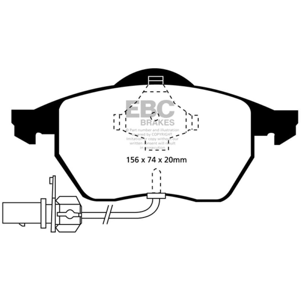 EBC Redstuff Ceramic Low Dust Front Brake Pads for 1999-2001 Audi A4, Volkswagen Passat, and A6