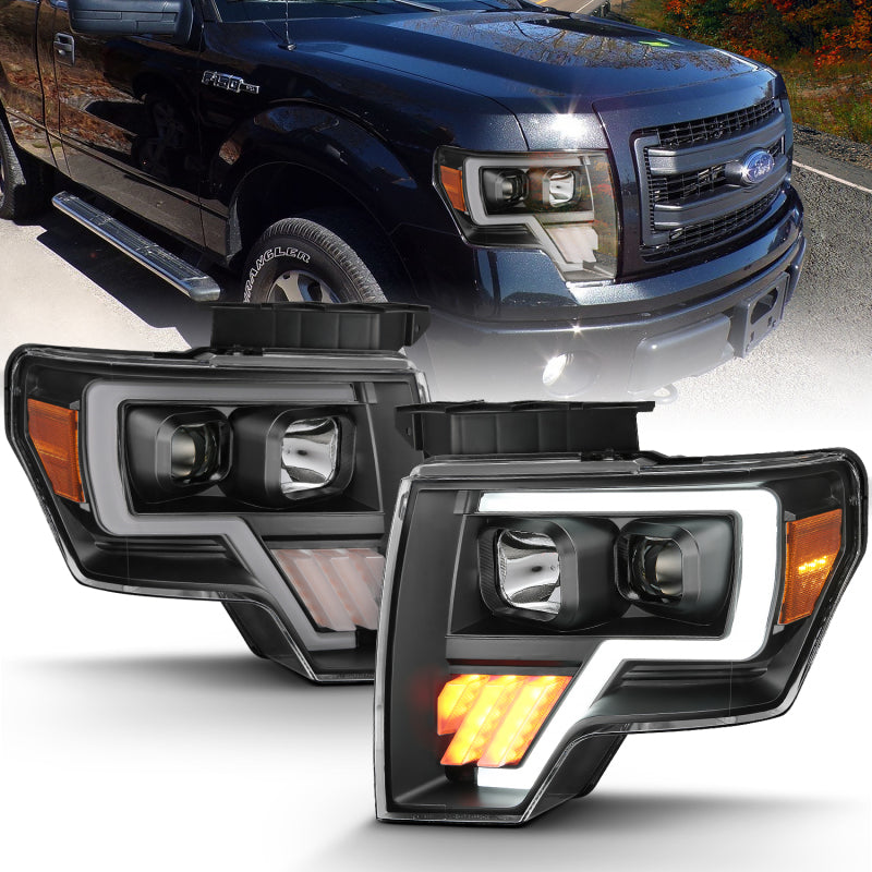 ANZO 2009-2014 Ford F-150 Projector Light Bar G4 H.L. Black Amber-SR1 Performance