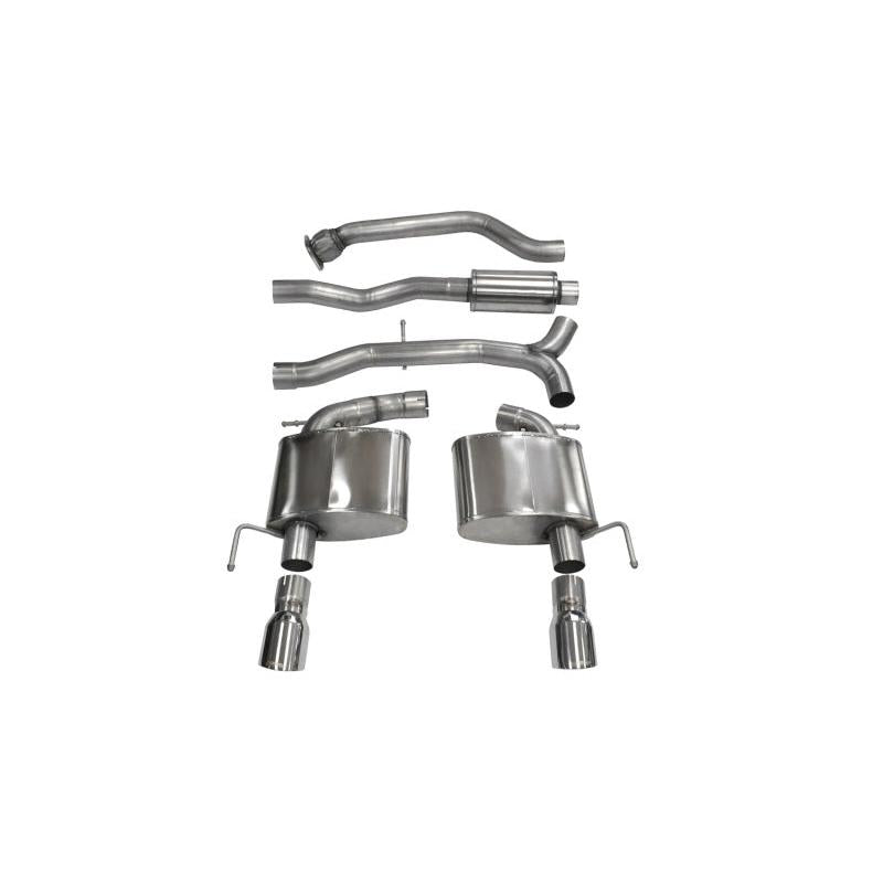 Corsa 2013-2019 Cadillac ATS Sedan 2.0L A/T Polished Sport Dual Rear Cat-Back Exhaust-SR1 Performance