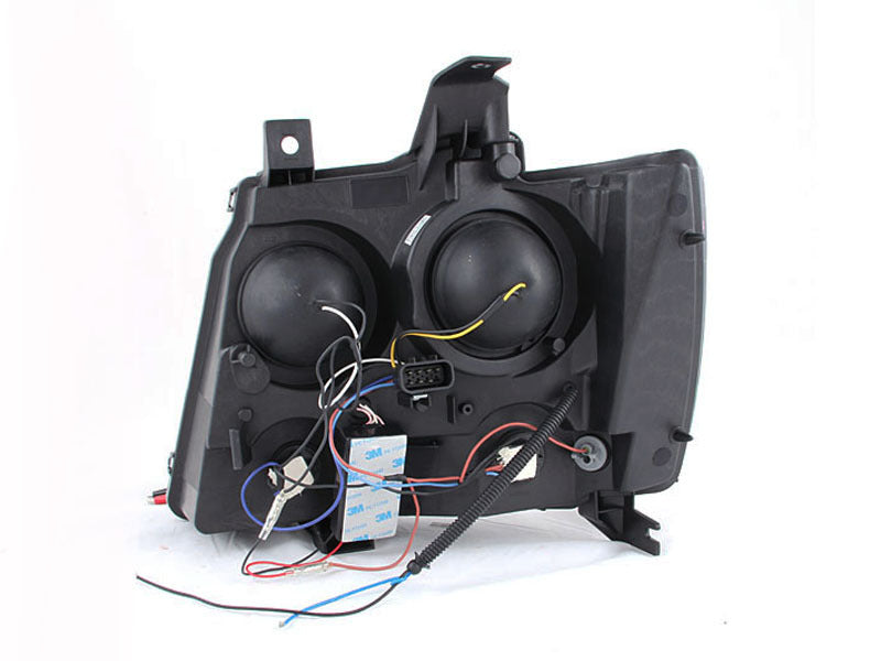 ANZO 2007-2013 Chevrolet Avalanche Projector Headlights w/ Halo Chrome-SR1 Performance