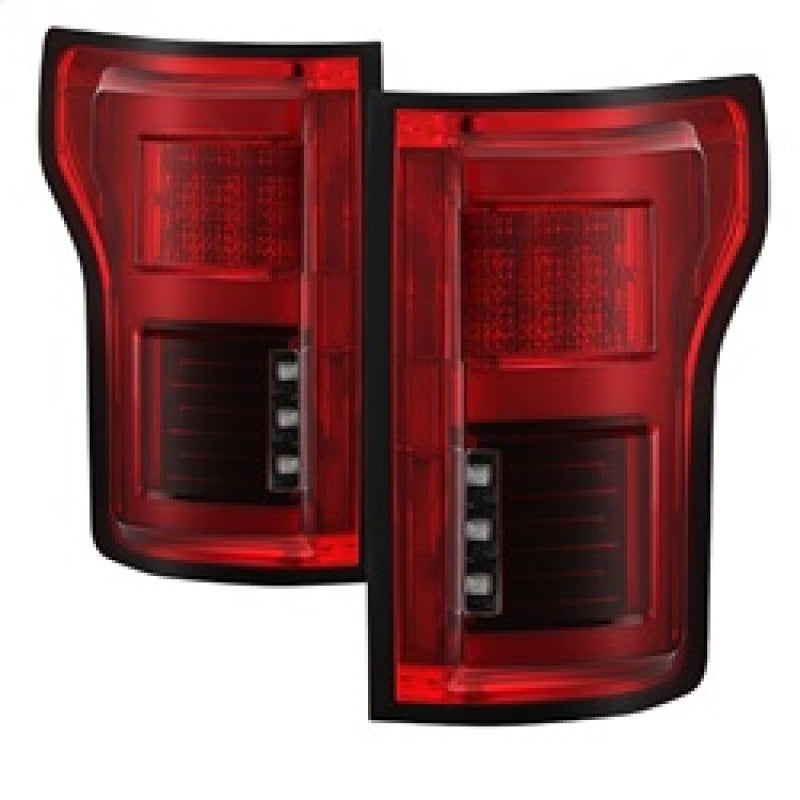 Spyder 15-18 Ford F-150 LED Tail Lights (w/Blind Spot) - Red Clear (ALT-YD-FF15015BS-LBLED-RC)-SR1 Performance