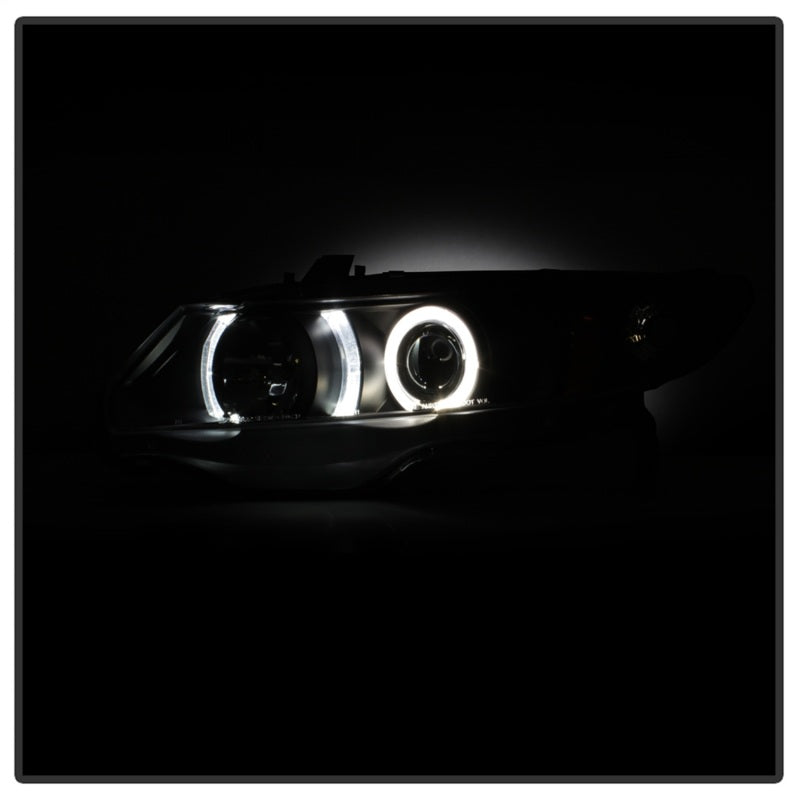 Spyder Honda Civic 06-08 2Dr Projector Headlights LED Halo Black High H1 Low H1 PRO-YD-HC06-2D-HL-BK-SR1 Performance