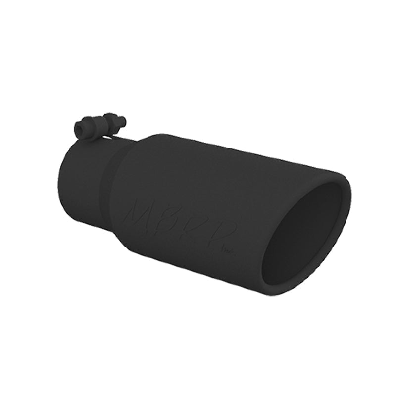 MBRP Universal Tip 4in OD 3in Inlet 10in Length Angled Rolled End Black-SR1 Performance