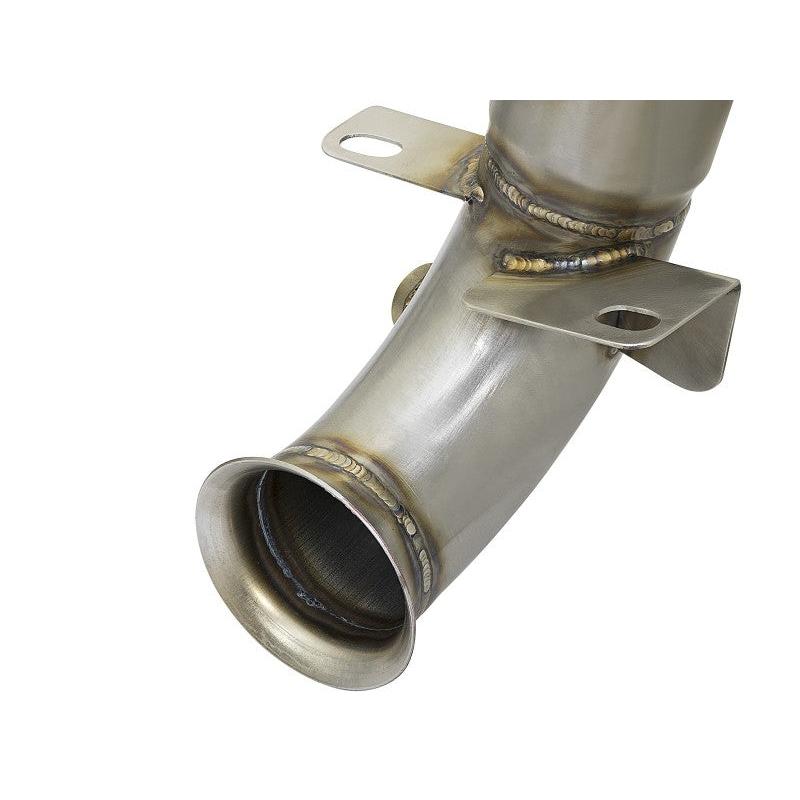 aFe 09-13 MINI Cooper S (R56) L4 1.6L (t) Twisted Steel Down Pipe 2-1/2in 304 Stainless Steel w/ Cat-SR1 Performance