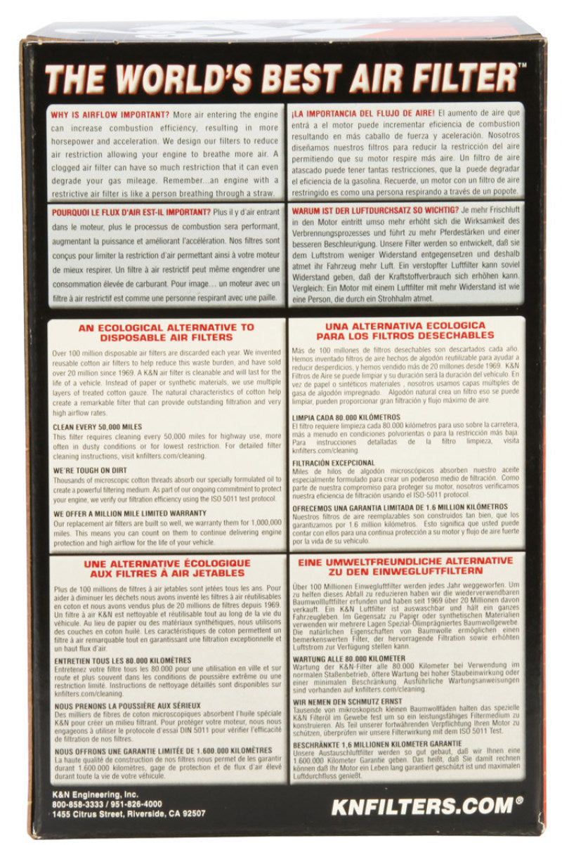 K&N 2014 Can-Am Spyder RT 1330cc DryFlow Air Filter-SR1 Performance