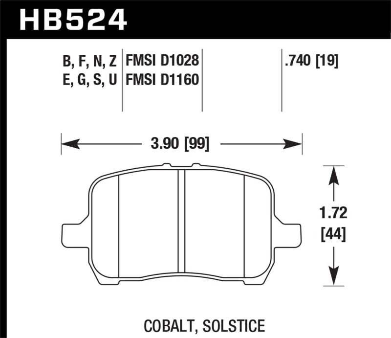 Hawk 05-07 Cobalt SS / 08-09 HHR / 04+ Malibu / 07A+ G5 GT / 06+ G6 / HPS Street Front Brake Pads-SR1 Performance