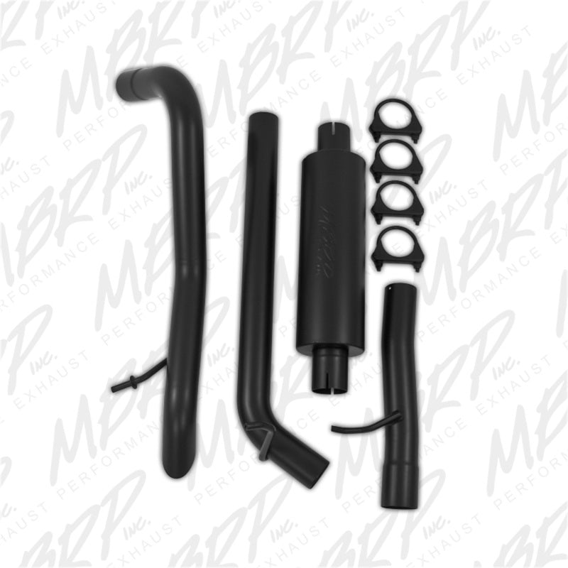 MBRP 12 Jeep Wrangler/Rubicon 3.6L V6 Cat Back Single Rear Exit Off-Road Black Exhaust-SR1 Performance